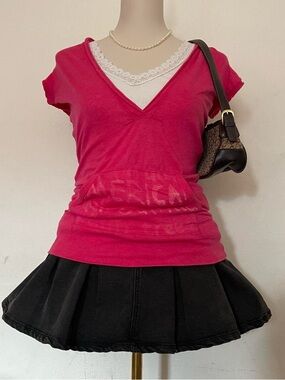 American Eagle Outfitters Hot Pink V-Neck Tank Top